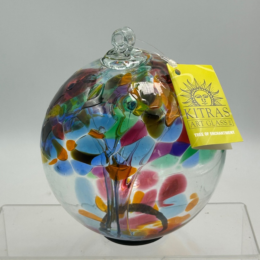 Kitras Art Glass Tree of Enchantment Ornament Unisex OS Multi Handcrafted Boho